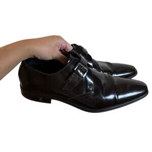 Versace Collection Dark Brown Patent Leather Dress Shoes Men 42 US 9.5